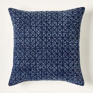 New Lattice Tie Dye Pillow Cover, 20"x20", Indigo, Set of 2, West Elm